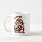 Grumpy Monkey "Koffie helpt me om idioten te toler Koffiemok (Links)