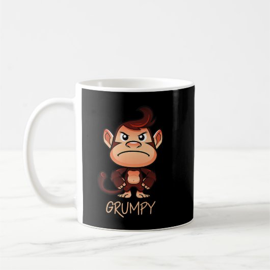 Grumpy Monkey Meme Esthetische Slechte Stemming ch Koffiemok (Links)