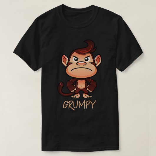 Grumpy Monkey Meme Esthetische Slechte Stemming ch T-shirt (Design voorkant)