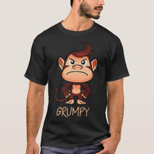 Grumpy Monkey Meme Esthetische Slechte Stemming ch T-shirt