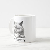 Grumpy Morning Cat Coffee Mug Koffiemok (Voorkant links)