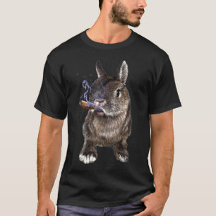 Grumpy Nederland Dwerg Konijn Met Sigaar Bad Bunn T-shirt