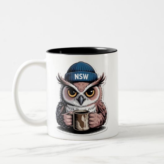 Grumpy Night Owl Tweekleurige Koffiemok (Links)