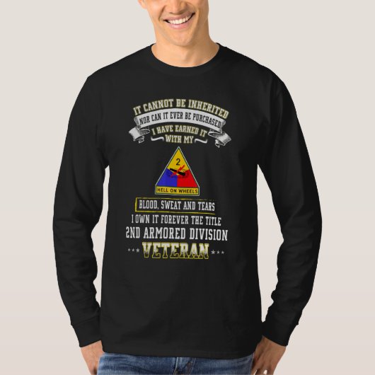 Grumpy Old 2nd Armored Division Veteran Father Day T-shirt (Voorkant)