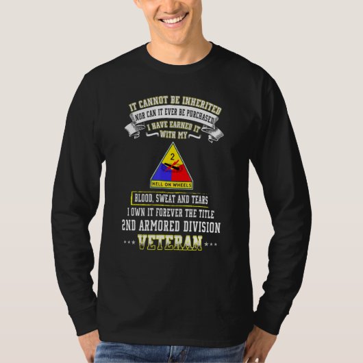 Grumpy Old 2nd Armored Division Veteran Father Day T-shirt (Voorkant)