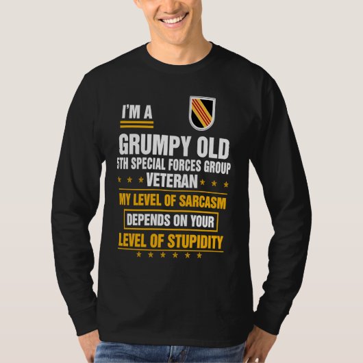 Grumpy Old 5th Special Forces Group Veteran Father T-shirt (Voorkant)
