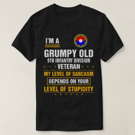 Grumpy Old 9th Infantry Division Veteran Day Chris T-shirt (Design voorkant)