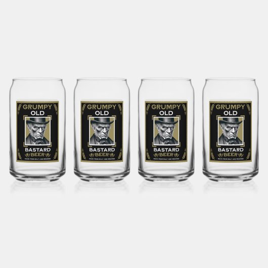 Grumpy Old Bastard Beer Blikvorm Glas (Voorkant)