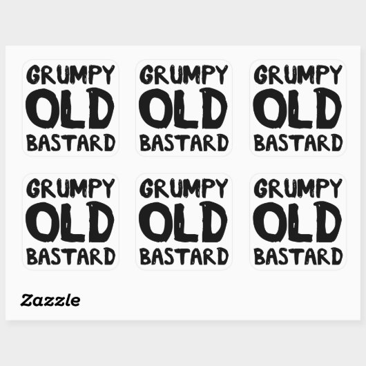 Grumpy Old Bastard Vierkante Sticker (Vel)