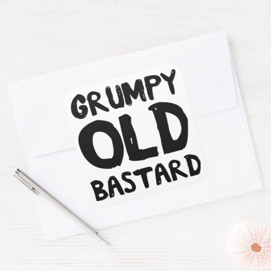 Grumpy Old Bastard Vierkante Sticker (Envelop)