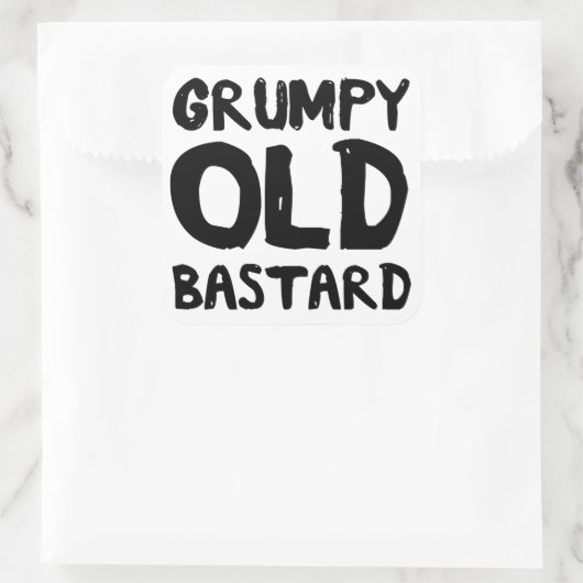 Grumpy Old Bastard Vierkante Sticker (Tas)