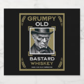 Grumpy Old Bastard Whiskey Likeurfles Etiket (Enkel label)