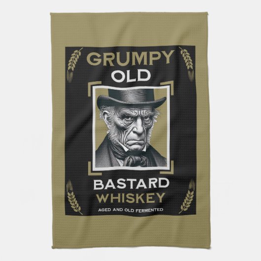 Grumpy Old Bastard Whiskey Theedoek (Verticaal)