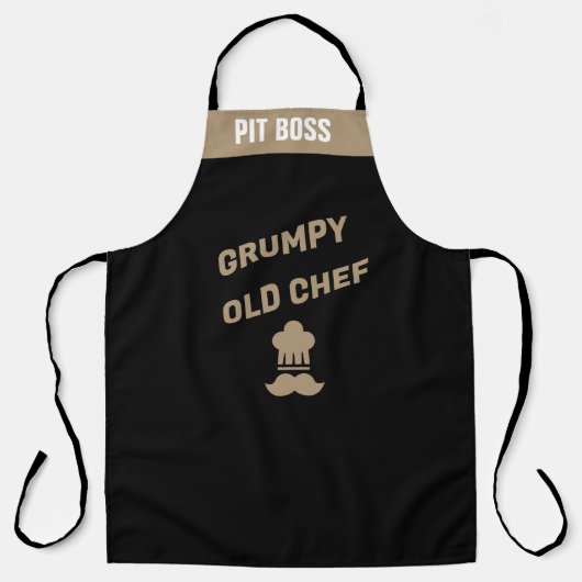 Grumpy Old Chef Humor op maat gepersonaliseerd Schort (Voorkant)