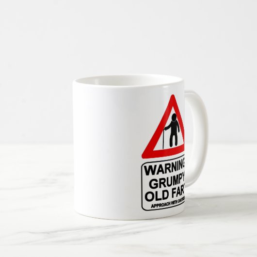Grumpy Old Fart Mok. Waarschuwing mok voor oude gi (Voorkant rechts)