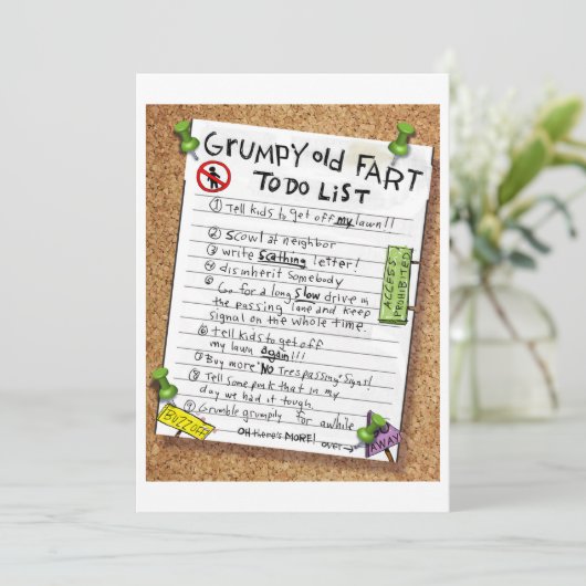 Grumpy Old Fart om lijst te doen Feestdagenkaart (Staand voorkant)