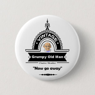 Grumpy Old Man Club Fun "Over the Hill" Birthday Ronde Button 5,7 Cm