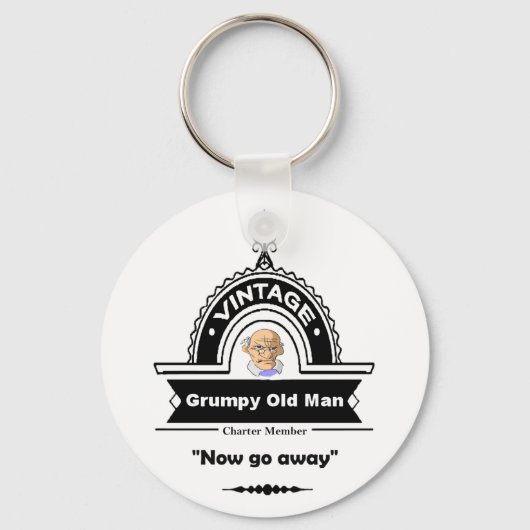 Grumpy Old Man Club Fun "Over the Hill" Sleutelhanger (Voorkant)