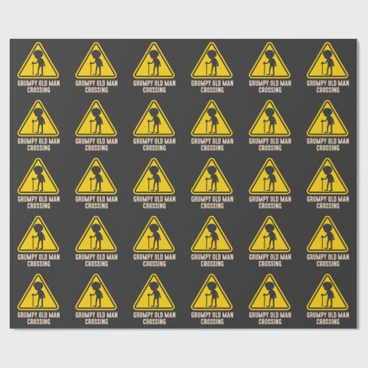 Grumpy Old Man Crossing Moody Granddad Cadeaupapier (Vlak)