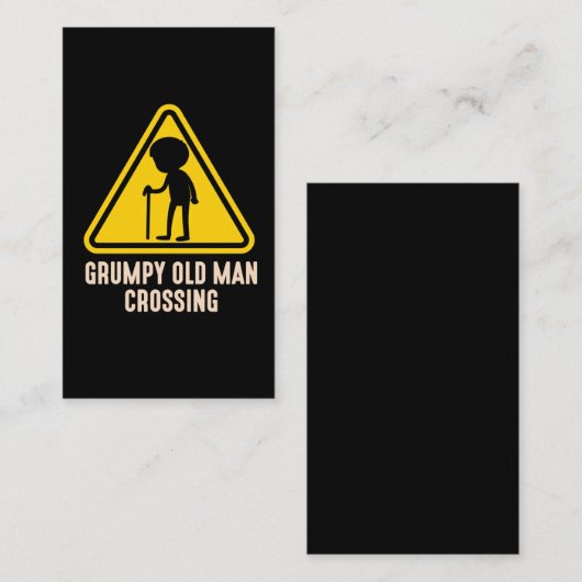 Grumpy Old Man Crossing Moody Granddad Visitekaartje (Voorkant / Achterkant)