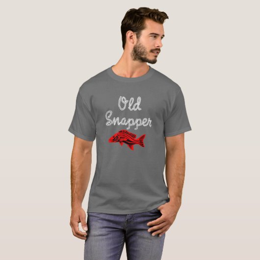 Grumpy Old Red Snapper Fish T-Shirt (Voorkant volledig)