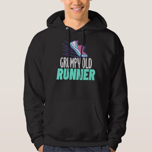 Grumpy Old Runner Grandpa Marathon Runner Hoodie (Voorkant)