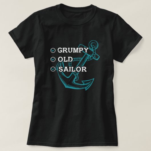 Grumpy Old Sailor Anchor Check T-shirt (Design voorkant)