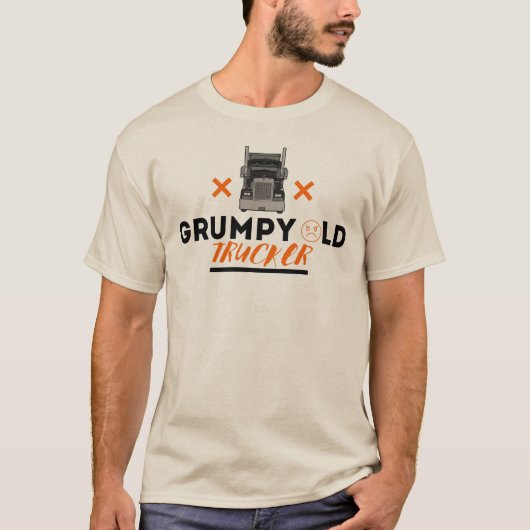 Grumpy Old Trucker - Funny Quote voor vrachtwagenc T-shirt (Voorkant)