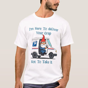 Grumpy Old US Postal Worker Gnome Mail Delivery T-shirt