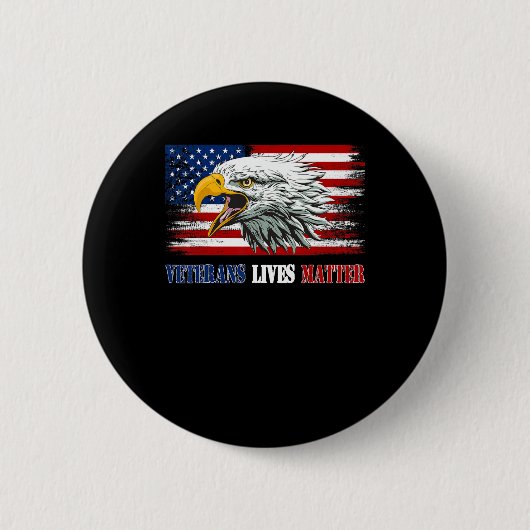 Grumpy Old Veteran American Eagle Flag Veterans Li Ronde Button 5,7 Cm (Voorkant)