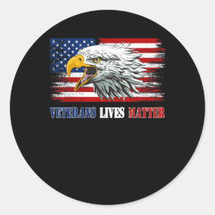 Grumpy Old Veteran American Eagle Flag Veterans Li Ronde Sticker
