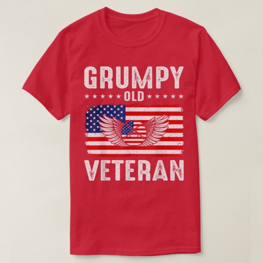 Grumpy Old Veteran Patriotic Army Gran T-shirt (Design voorkant)