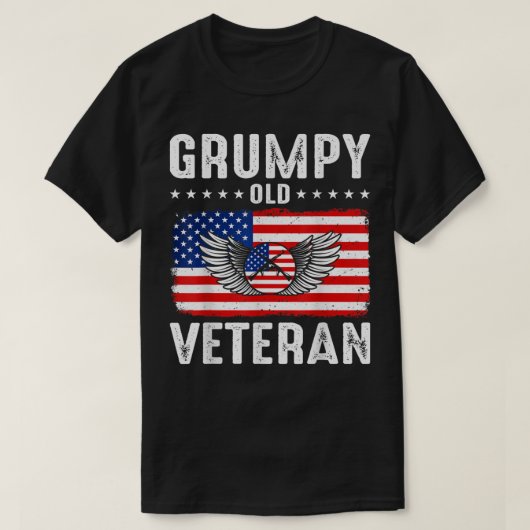 Grumpy Old Veteran Patriotic Army Gran T-shirt (Design voorkant)