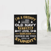 Grumpy Old Veteran Patriotic Funny Army Kaart (Voorkant)