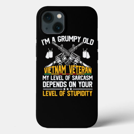 Grumpy Old Vietnam Veteran Sarcastic Grandpa Funny Case-Mate iPhone Case (Achterkant)