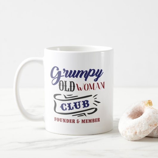Grumpy Old Woman Club Funny Koffiemok (Met donut)