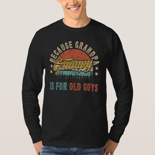 Grumpy omdat opa is voor oude Mannen Retro G T-shirt (Voorkant)