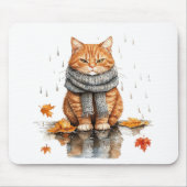 Grumpy Orange Cat in Rain Muismat (Voorkant)