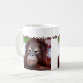 Grumpy Orangutan Animal Face Koffiemok (Voorkant links)