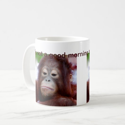 Grumpy Orangutan Animal Face Koffiemok (Voorkant links)