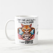 Grumpy Oranje Cat Drink Coffee Funny Quote Koffiemok (Links)