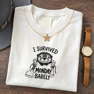 Grumpy Otter Jongen Maandag Overlevings T-shirt
