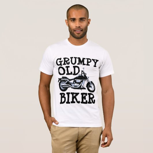 GRUMPY OUD BIKER, T-Shirts voor motorfietsen (Voorkant volledig)