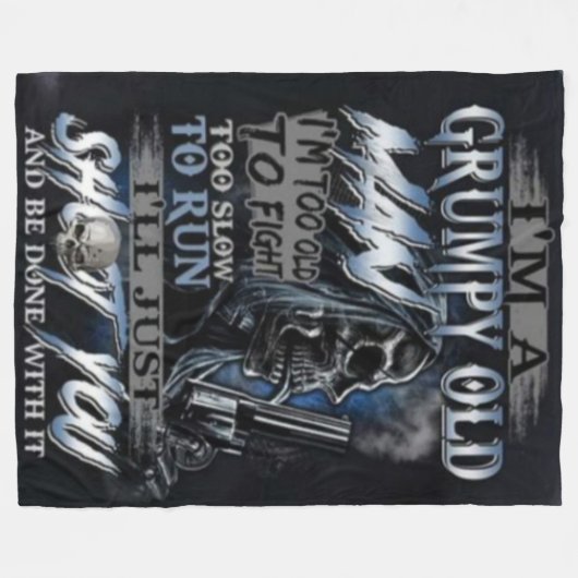 GRUMPY OUD MAN FLEECE DEKEN (Voorkant (Horizontaal))