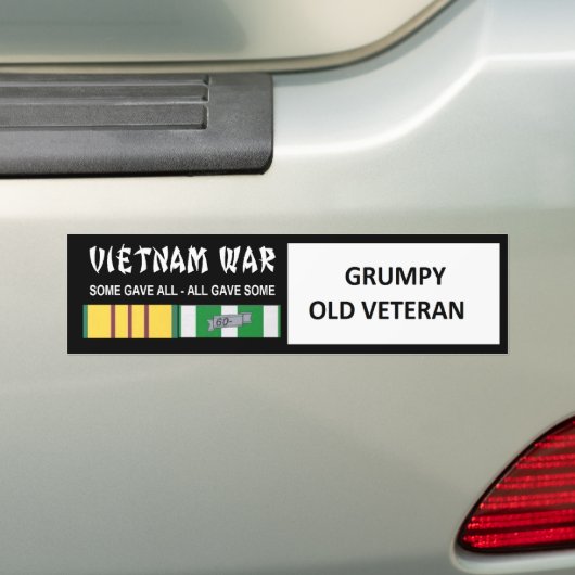 GRUMPY OUD VETERAN BUMPERSTICKER (Op auto)