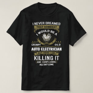 Grumpy oude auto elektricien t-shirt