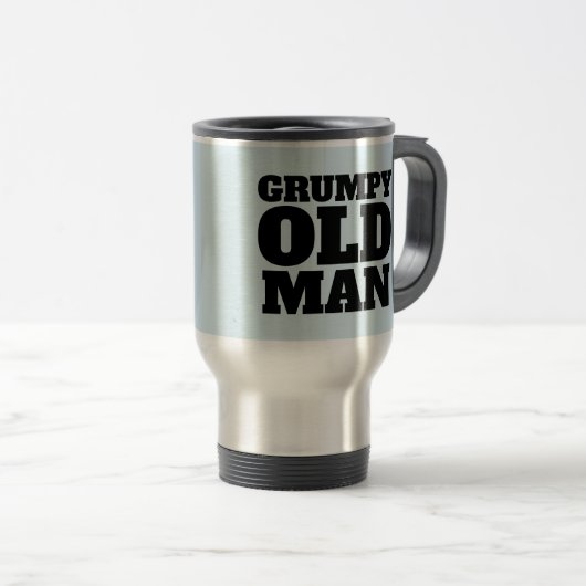 GRUMPY OUDE MAN STAINLESS STEEL COFFEE MOK (Voorkant rechts)