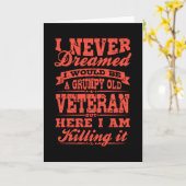 GRUMPY OUWE VETERAN Amerikaanse Veteranen Cadeau V Kaart (Gele Bloem)