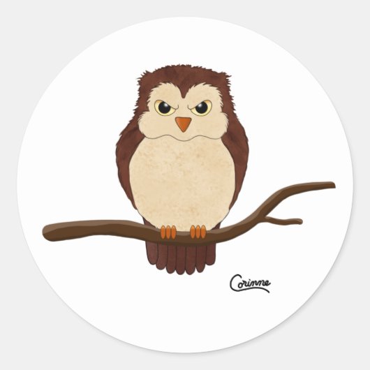 Grumpy Owl - Envelope Stickers (Voorkant)