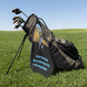 Grumpy Owl Nesting on Monogram Egg Foto Golfhanddoek (Groen)